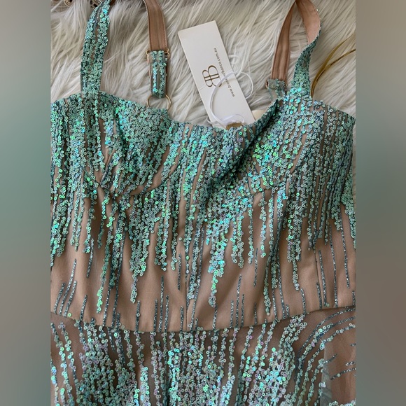 Bronx & Banco Mademoiselle Blue Sequin Mini Dress - Picture 4 of 7